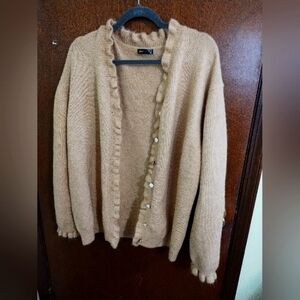 Women's Tan Cardigan Sweater